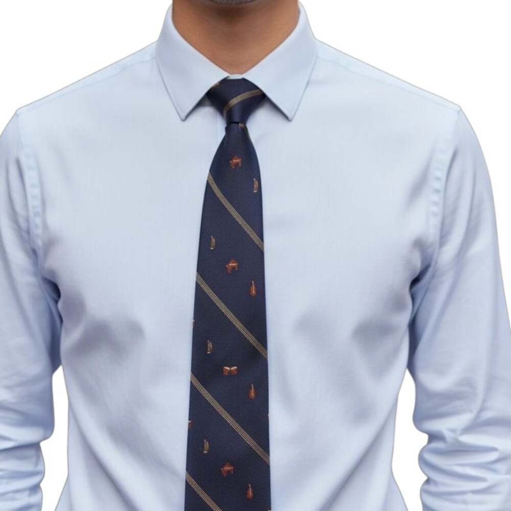 Smithsonian Institution Navy Gold Stripe Musical Instruments Novelty Necktie